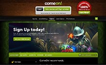 ComeOn kasino gjennomgang skjermbilde på  norskcasino1.com 2