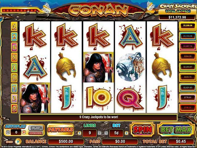 Norske spilleautomater Conan The Barbarian, Cryptologic SS - Himmelspill