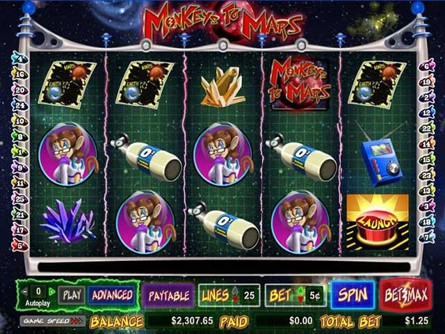 Norske spilleautomater Monkeys to Mars, Cryptologic SS - Himmelspill