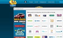 EUCasino kasino gjennomgang skjermbilde på norskcasino1.com 2