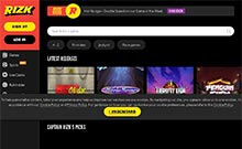 Rizk kasino gjennomgang skjermbilde på norskcasino1.com 2