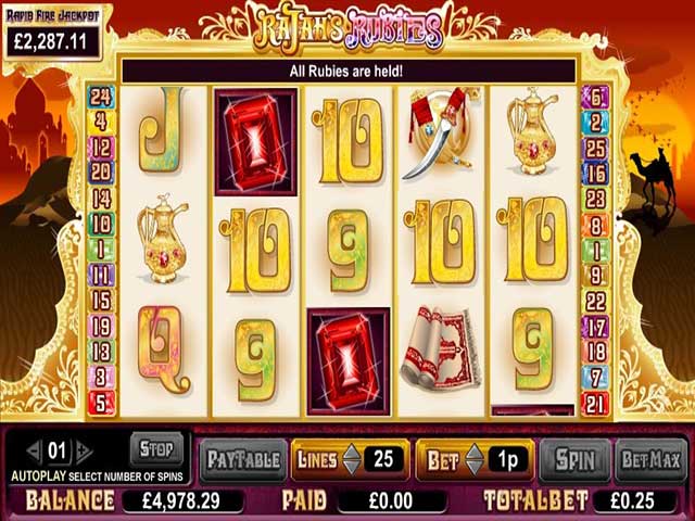 Norske spilleautomater Rajah's Rubies, Cryptologic SS - Himmelspill