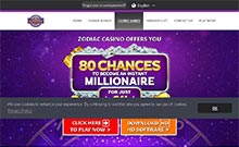 Zodiac kasino gjennomgang skjermbilde på norskcasino1.com 2