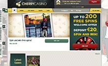 Cherry kasino gjennomgang skjermbilde på  norskcasino1.com 2