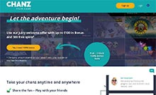 Chanz kasino gjennomgang skjermbilde på norskcasino1.com 1