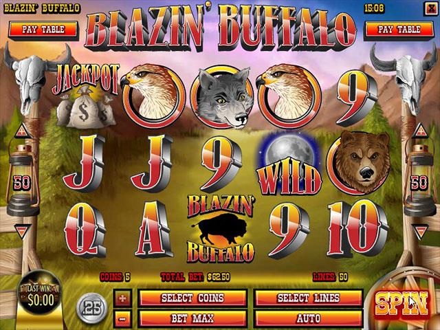 Norske Spilleautomater  Blazin' Buffalo Rival  SS  - Himmelspill