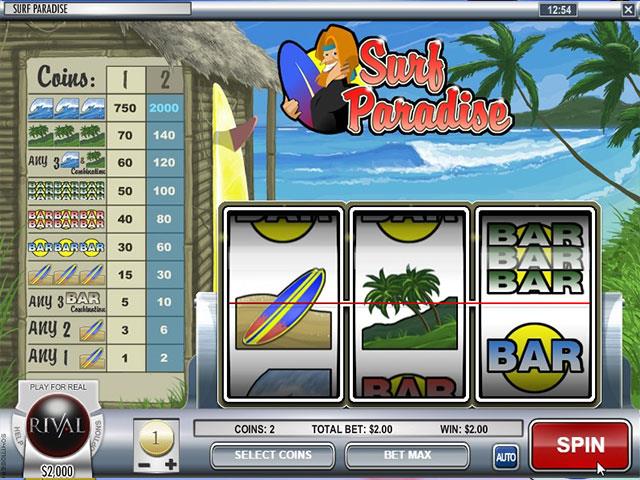 Norske Spilleautomater  Surf ParadiseRival  SS  - Himmelspill