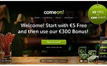 ComeOn kasino gjennomgang skjermbilde på  norskcasino1.com 3