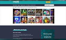 Chanz kasino gjennomgang skjermbilde på norskcasino1.com 2