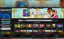 Spinson kasino gjennomgang skjermbilde på norskcasino1.com 2