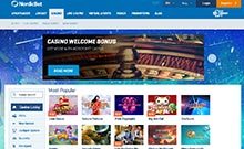 NordicBet kasino gjennomgang skjermbilde på norskcasino1.com 2